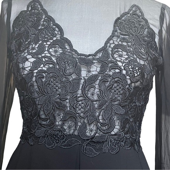 Jill Stuart Illusion Lace Black Dress Size 4 - Picture 5 of 12